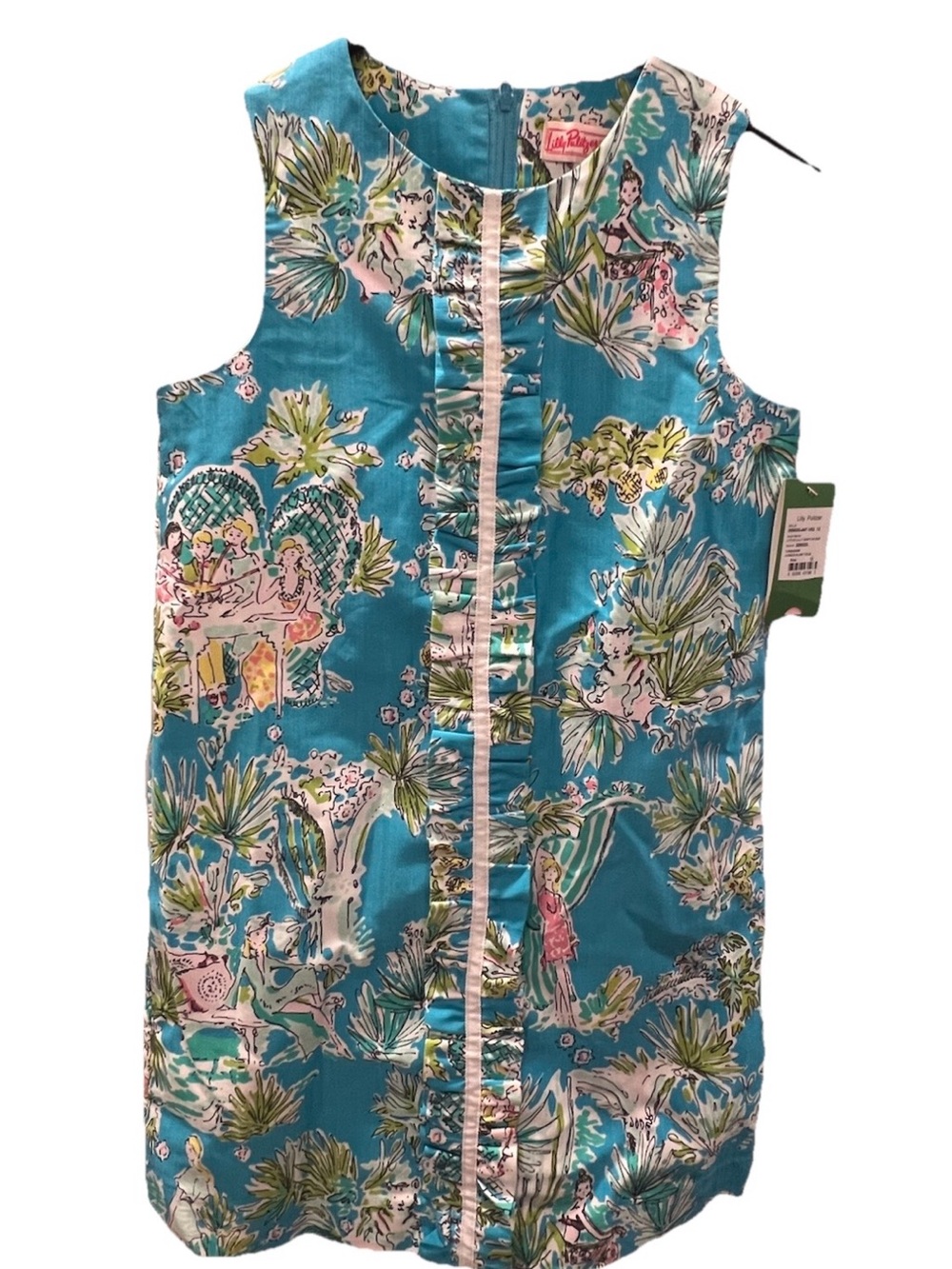 NWT Lilly Pulitzer Jungle Glam Toile Shift Dress With Printed Ruffle